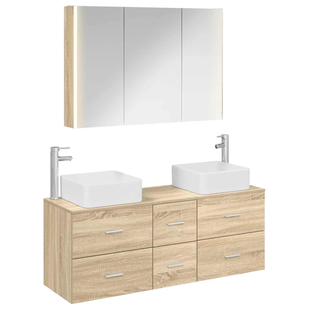 Set di mobili per il bagno 4 pcs Rovere Sonoma 3406785