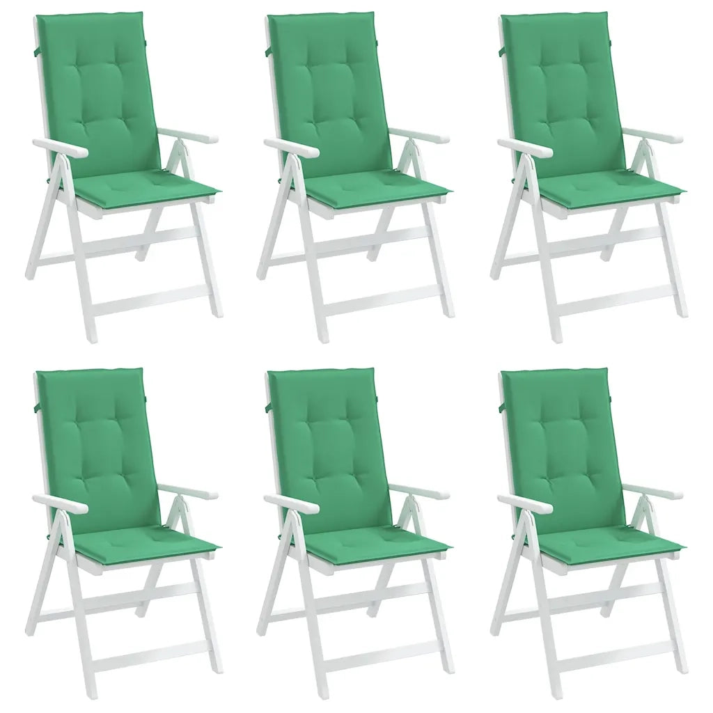 Cuscini per Sedie 6 pz Verdi 120x50x3 cm in Tessuto 314109