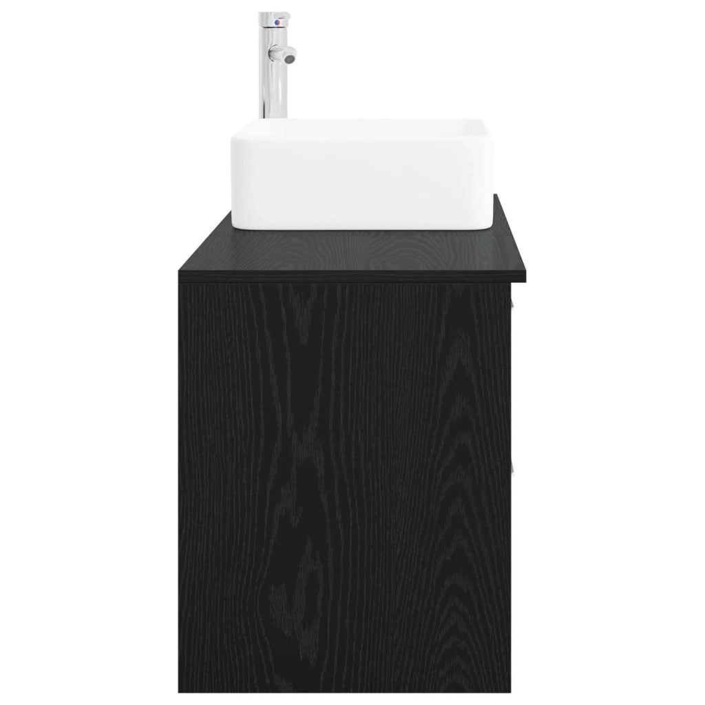Set di mobili per il bagno 2 pcs Rovere Nero 3403881
