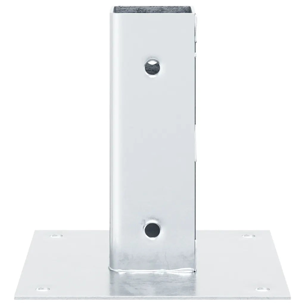 Basi per Pali Quadrate 12 pz Argento 51x51 mm Acciaio Zincato CFW5587598