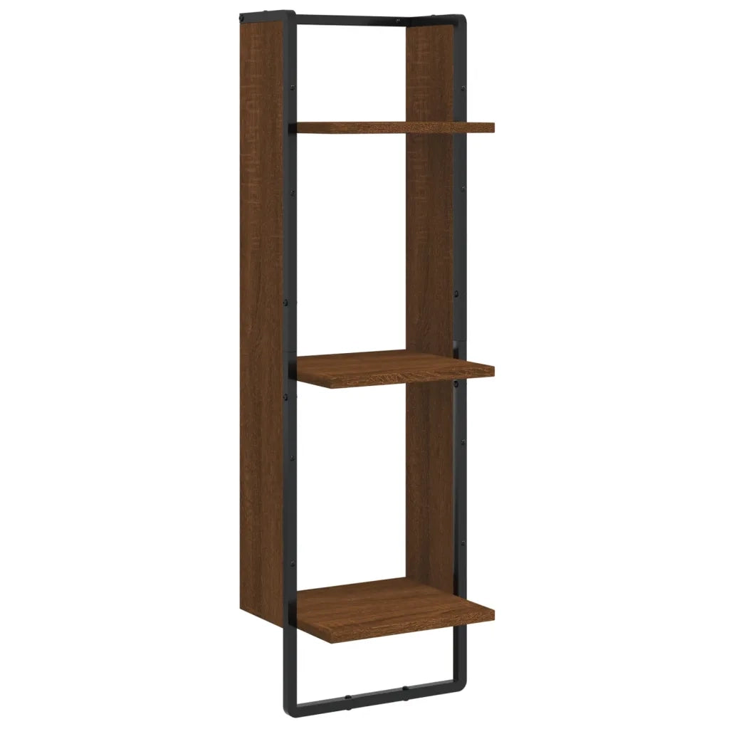 Scaffale Parete 3Ripiani Rovere Marrone 30x25x100cm Multistratocod mxl 131642