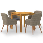 Set Mobili da Pranzo per Giardino 5 pz Marrone cod mxl 42212