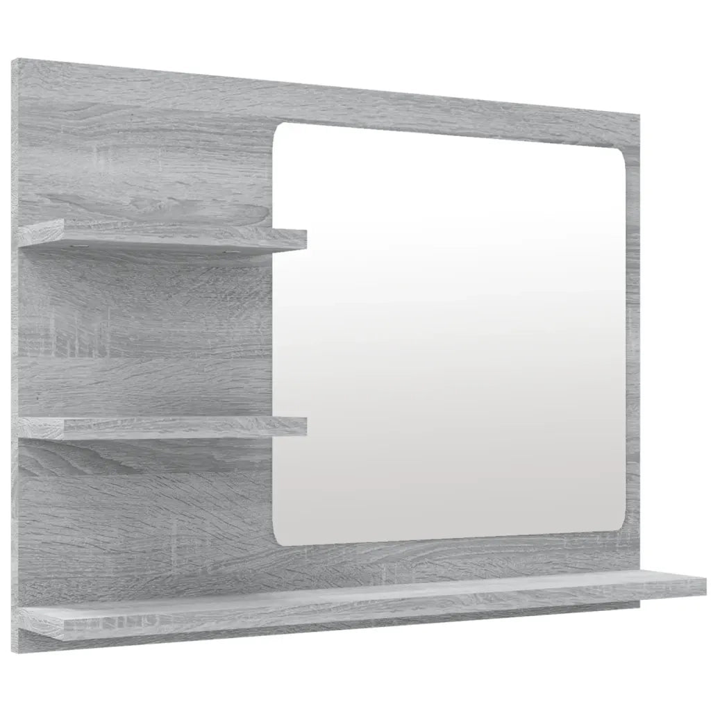 Specchio da Bagno Grigio Sonoma 60x10,5x45 cm Legno Multistrato 815661