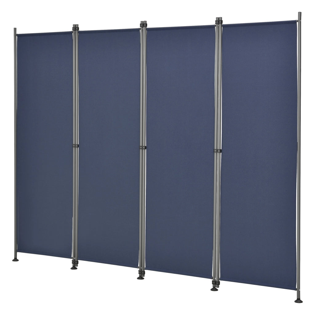 Paravento Modica a 4 Pannelli Parete Divisorio con Struttura Pieghevole (AxL) 170x215 cm - Blu Scuro pro.tec