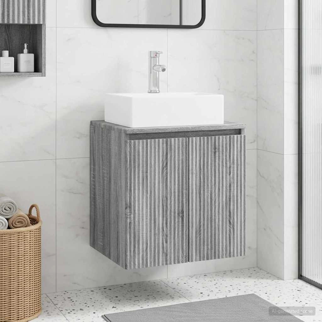 Mobile Lavabo da Parete Sonoma grigio 49,5 x 41 x 62,5 cm 890418