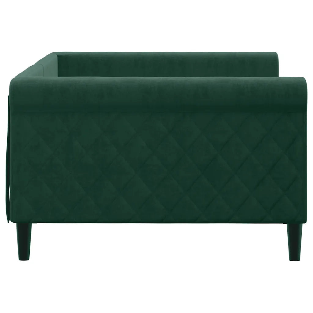 Letto da Giorno Verde Scuro 100x200 cm in Velluto