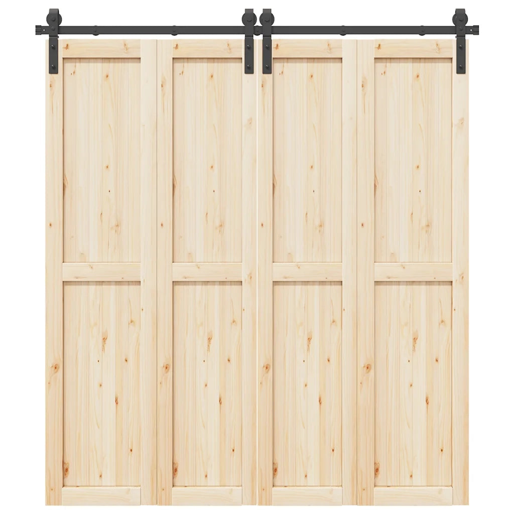 Kit di Binari per Porte Scorrevoli 200 cm Acciaio Nero CFW9513241