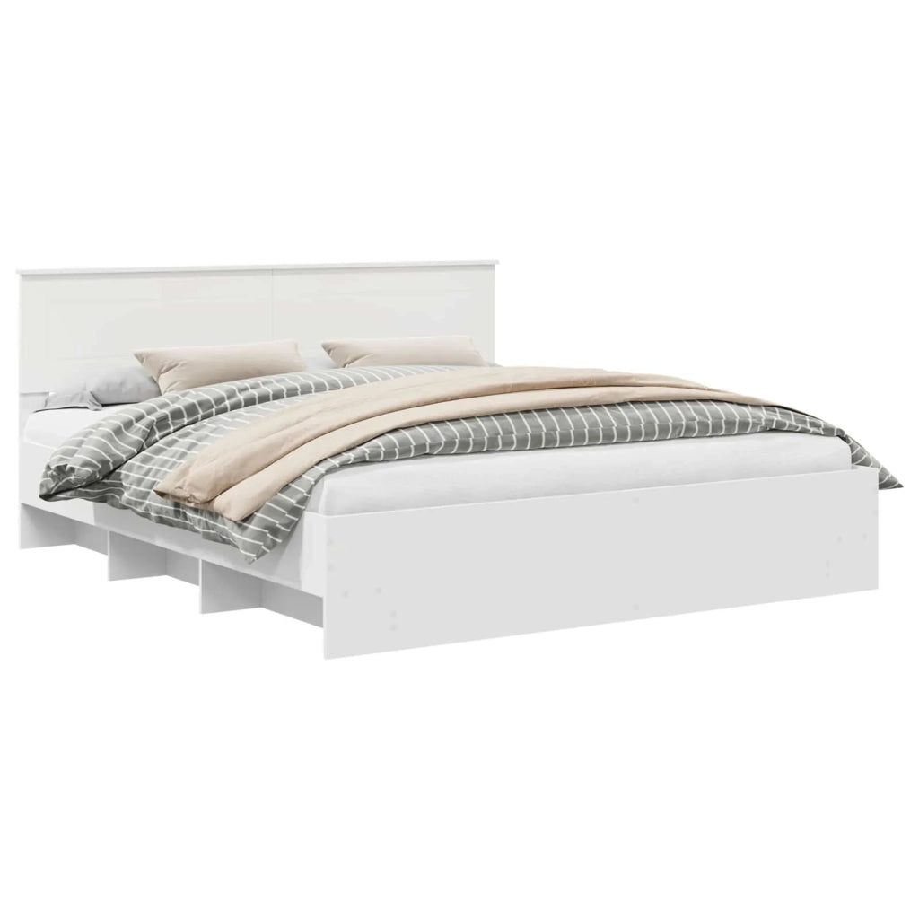 Struttura del letto Bianco 200 x 200 cm Legno multistrato 3408816