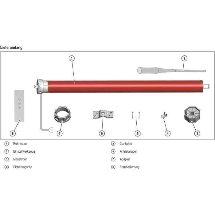 Motore per tapparella radio + telecomando RM20MMB - SUPERROLLO - SR20925 - Diametro 60 mm - 20 Nm - Coppia max. peso tenda 44 kg
