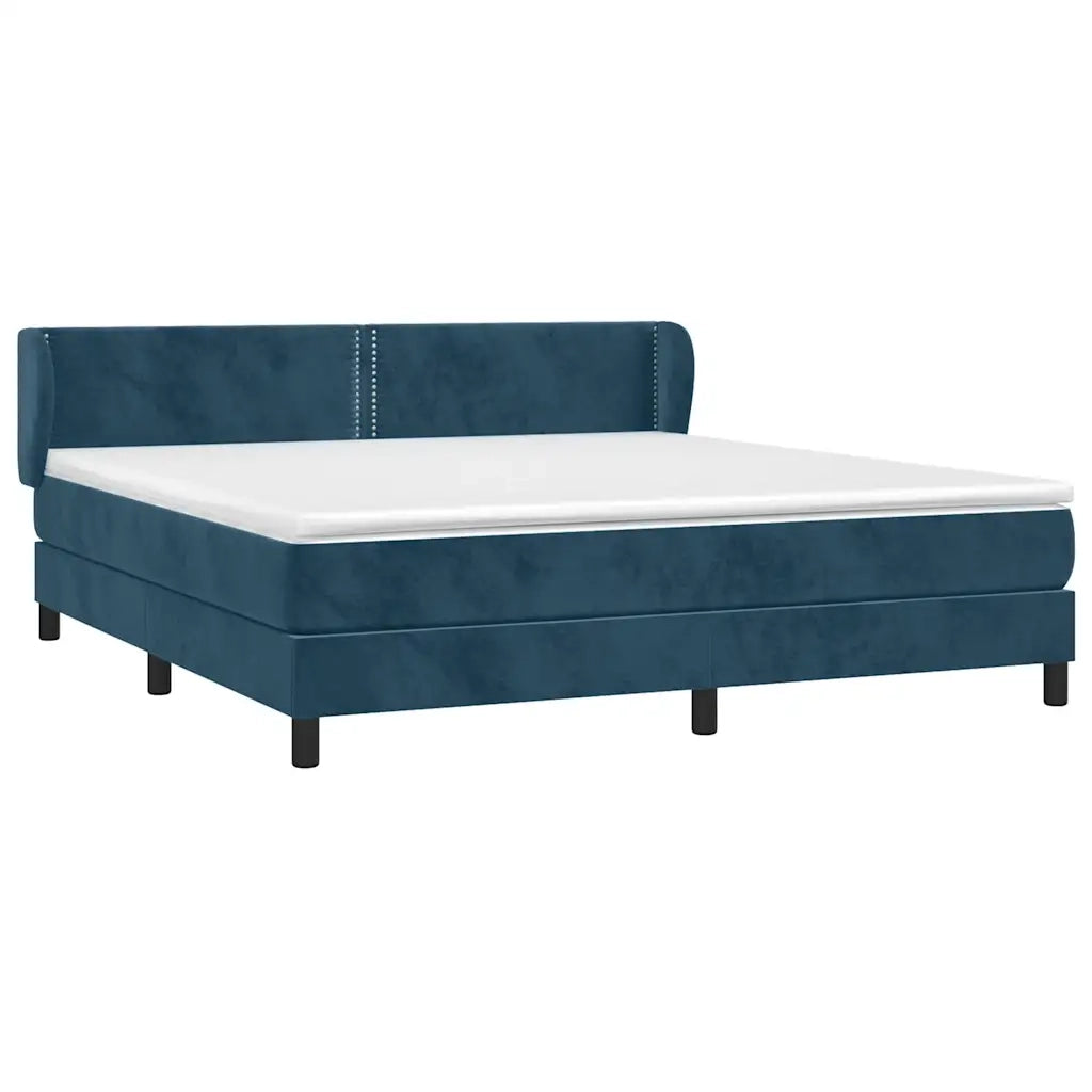 Giroletto a Molle con Materasso Blu Scuro 180x200 cm in Velluto cod mxl 74408
