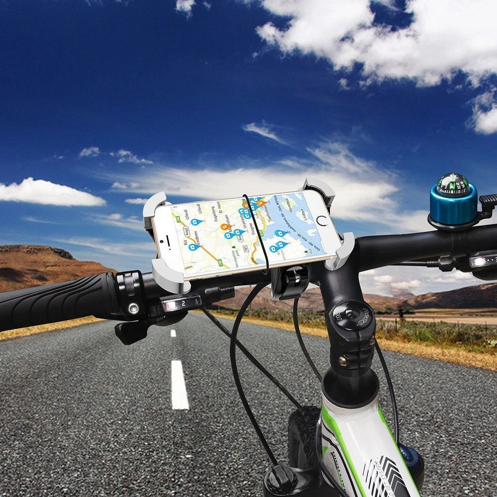 Trade Shop - Porta Cellulare Per Bicicletta Manubrio Supporto Smartphone Rotante 360° Max 5,5" -