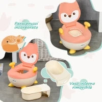 Vasino per Bambini con Schienale, Vaschetta Rimovibile e Braccioli, Età 6 Mesi-3 Anni, Rosa