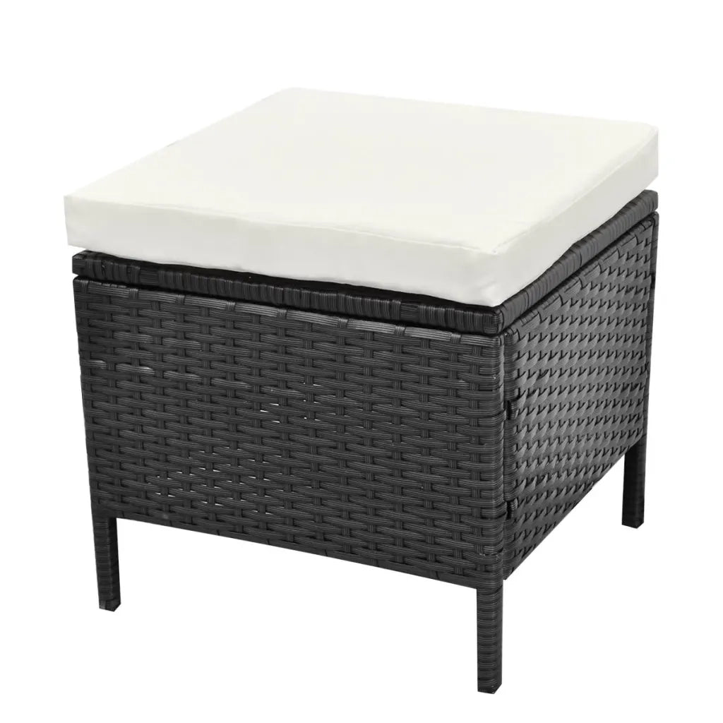 Set Divani da Giardino 4 pz con Cuscini in Polyrattan Nero 43096