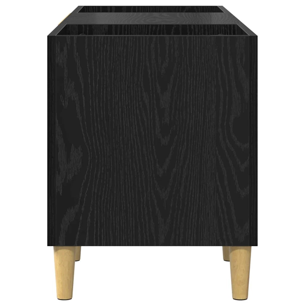 Mobile porta vinili Rovere Nero 121 x 38 x 48 cm 881473