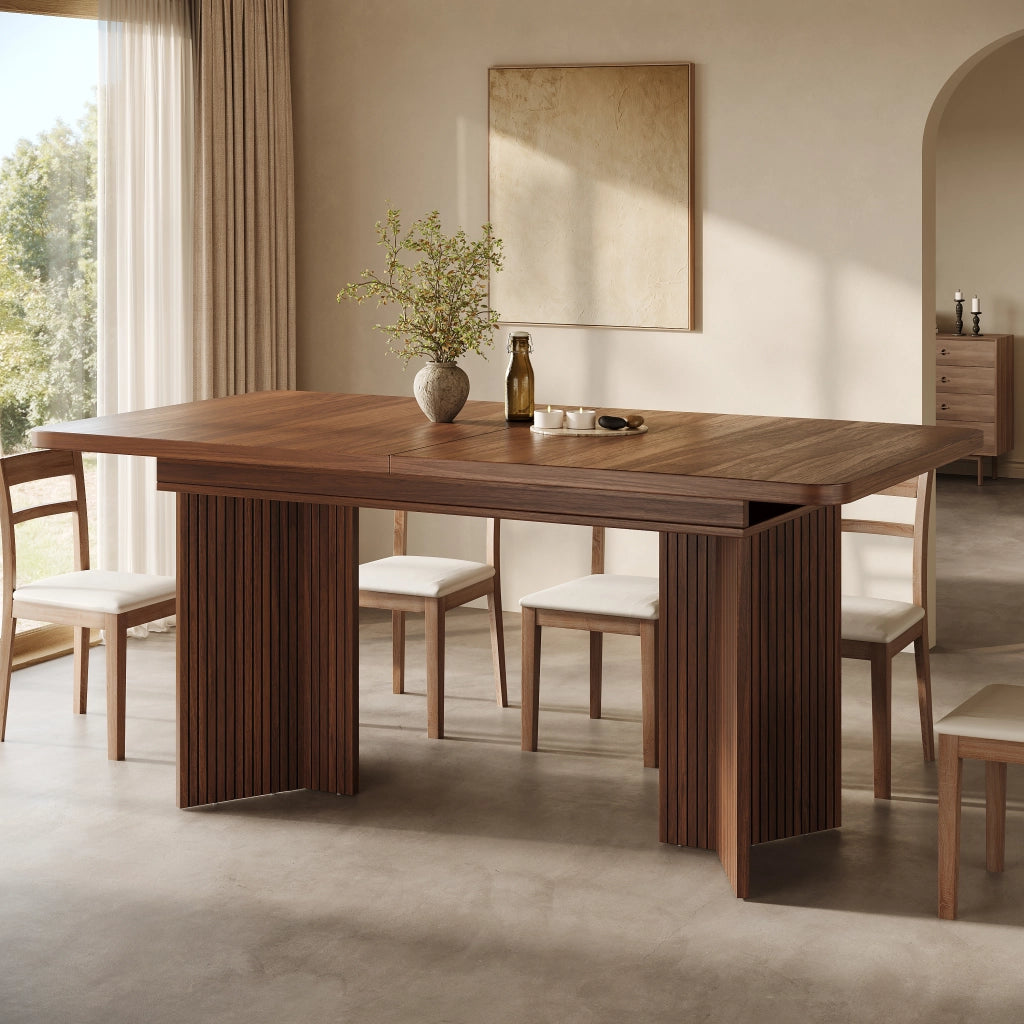 Tavolo da pranzo 120x80x76.1 cm allungabile in MDF marrone