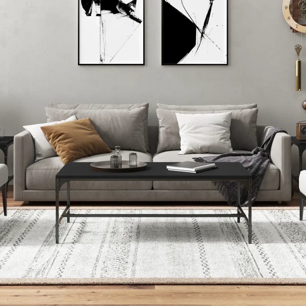 Tavolino da salotto | Tavolino da caff¨¨ | Tavolino da Soggiorno Nero 100x50x35cm Legno Multistrato
