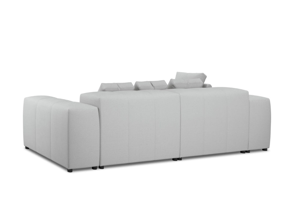 Cosmopolitan Design - Divano angolare modulare reversibile "Rome" 4 posti in tessuto strutturato grigio chiaro 