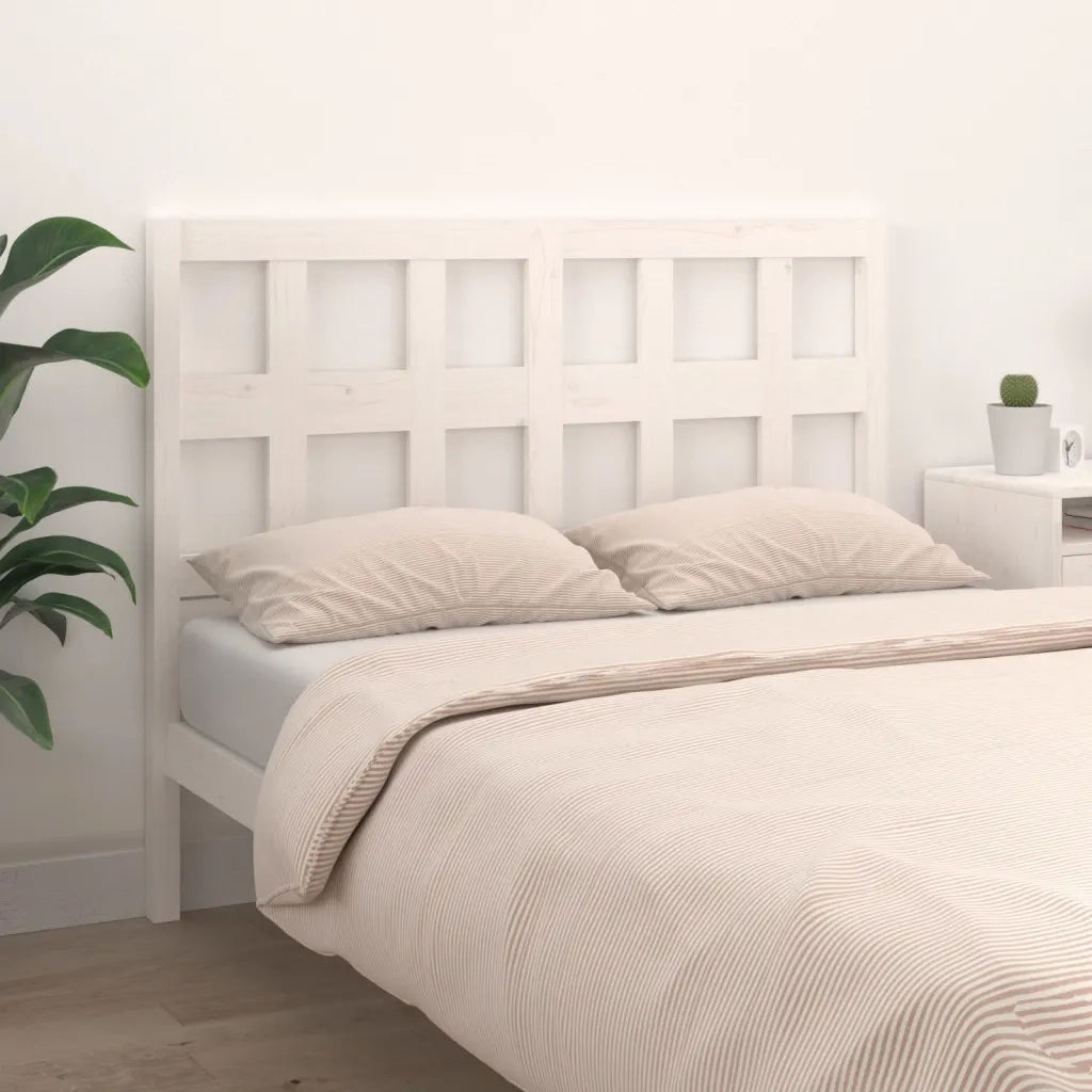 Testiera per Letto Bianca 185,5x4x100 cm Legno Massello di Pino