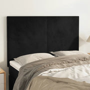 Testiera-Testata-Testiera Decorativa Nera 144x5x118/128 cm Velluto 241080
