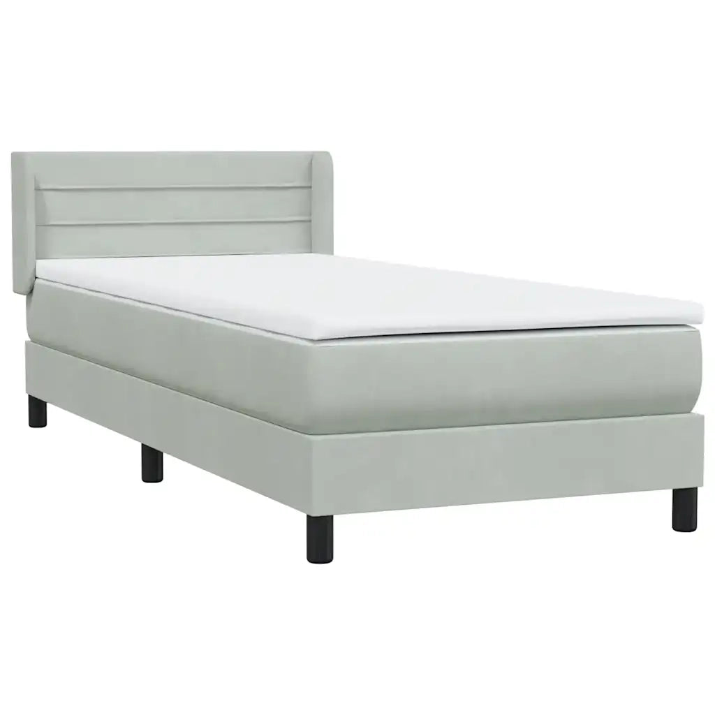 Giroletto a Molle con Materasso grigio chiaro 90x210 cm Velluto 3318183