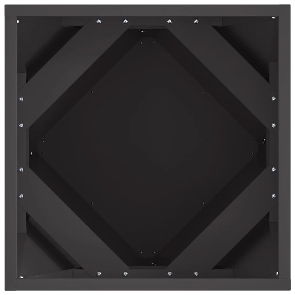 Fioriera Nero 40 x 40 x 40 cm Acciaio