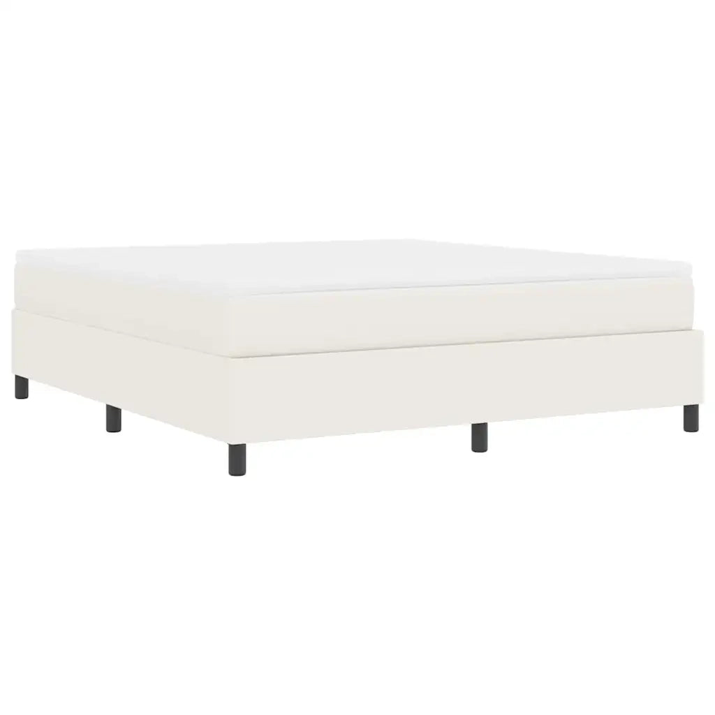 Letto a molle Crema e Bianco 180 x 200 cm Tessuto in Cords 3337479
