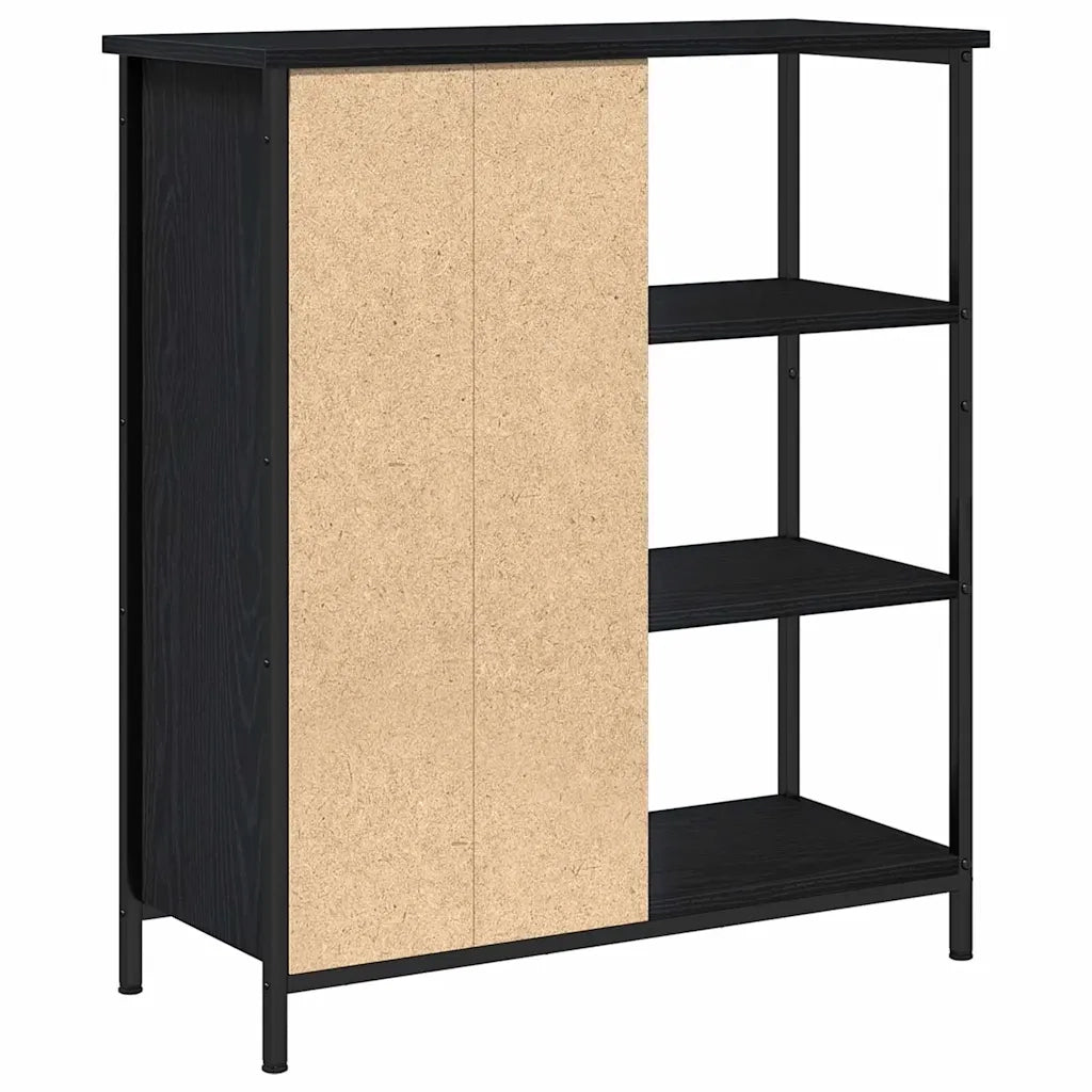Credenza | Madia | Buffet da pranzo | Armadio da pranzo Rovere Nero 70 x 30 x 80 cm