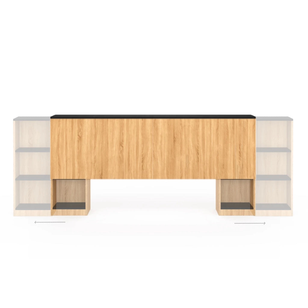 IDMarket - Cabecero extensible CATBA con almacenamiento deslizante para camas de 140 y 160 CM de madera y negras