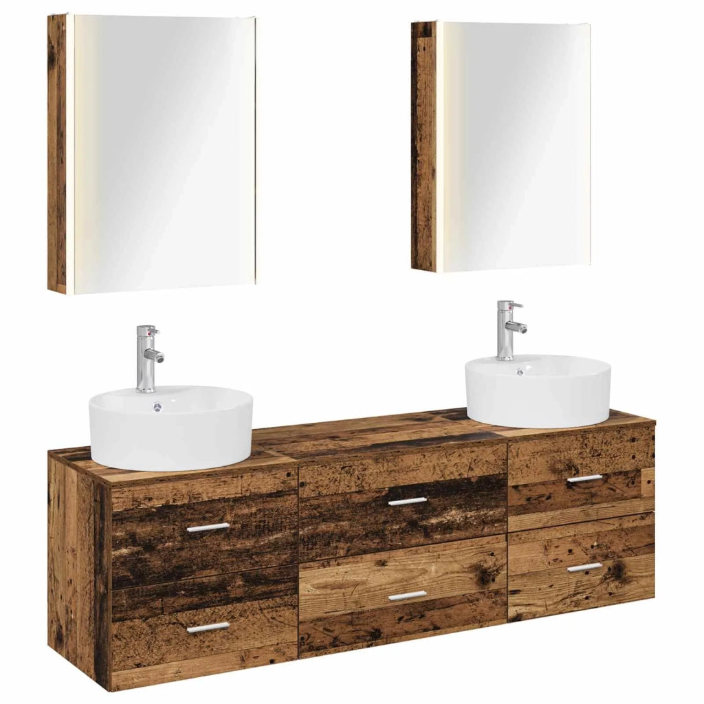 Set di mobili per il bagno 5 pcs Legno antico 3406893
