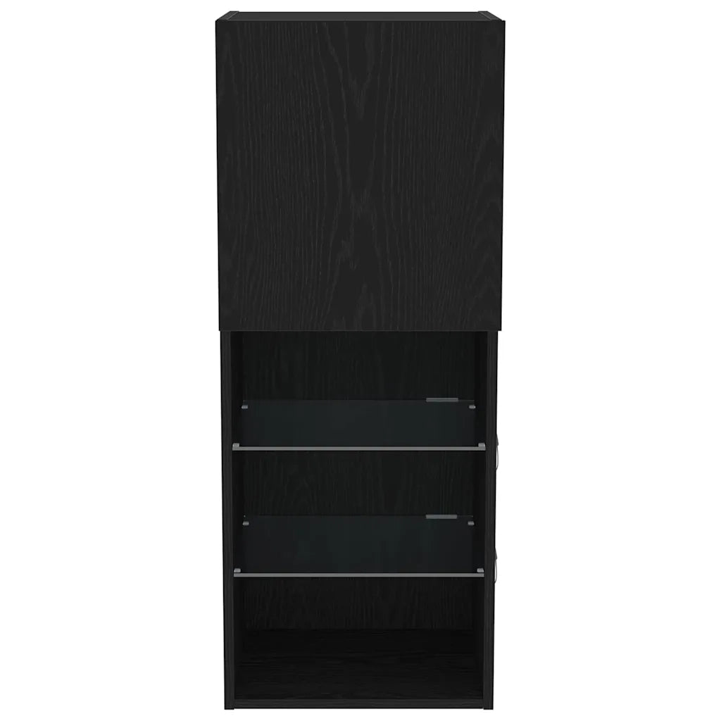 Set mobile TV | Armadietto TV | Mobile Porta TV Rovere Nero 40,5 x 30 x 102 cm Legno multistrato