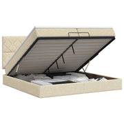Letto ottomano con materasso Crema 200 x 200 cm Tessuto 3457603