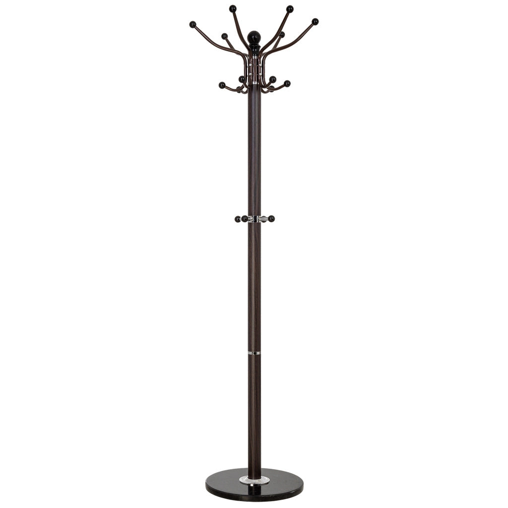 Perchero de metal marron con paraguero y 6 ganchos D36x173h cm