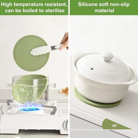 Supporti per Piatto Resistenti al Calore - Supporti per Piatto per Vetri - Pannello di Supporto per Piatto - Tavola di Cottura Multifunzionale - Antiscivolo - Sostenibile, 16 cm, Set da 3 - Supporti per Piatto