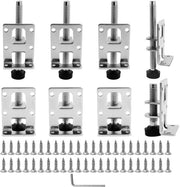 Set di 8 Punti di livellamento per mobili adattabili - Alta qualità acciaio inox - 55/102 mm - Punti di livellamento per mobili - Compreso l'accessorio di fissaggio