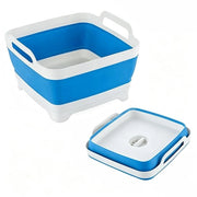 Set di Sciacquatura Opaca 9 l - Sciacquatura Opaca Ripiegabile - Stoppero Flessibile - Maniglie - Set da 2 - Per Casa/Camping - Sciacquatura da Cucina