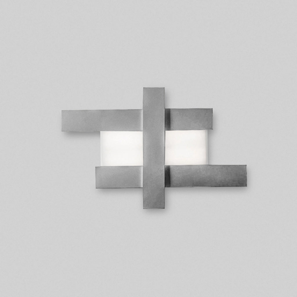 Applique led design moderno 40W - Struttura geometrica in acciaio, luce calda 3000K, 2620lm, larghezza 84 cm, IP20