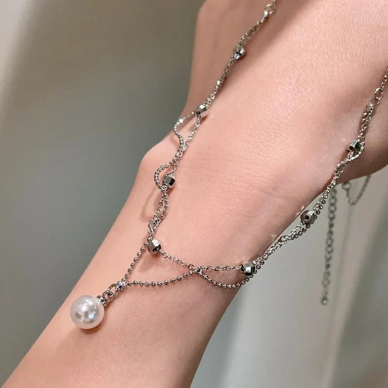 Collana di pizzo e perle fatta a mano, regalo di Natale per donna, regalo di compleanno