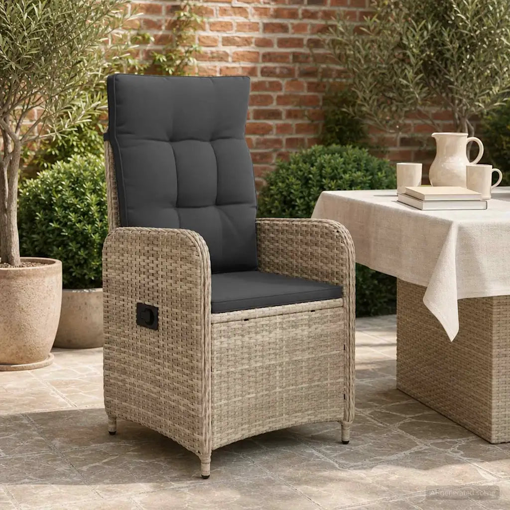 Sedia da giardino reclinabile Grigio chiaro e grigio scuro 42027156