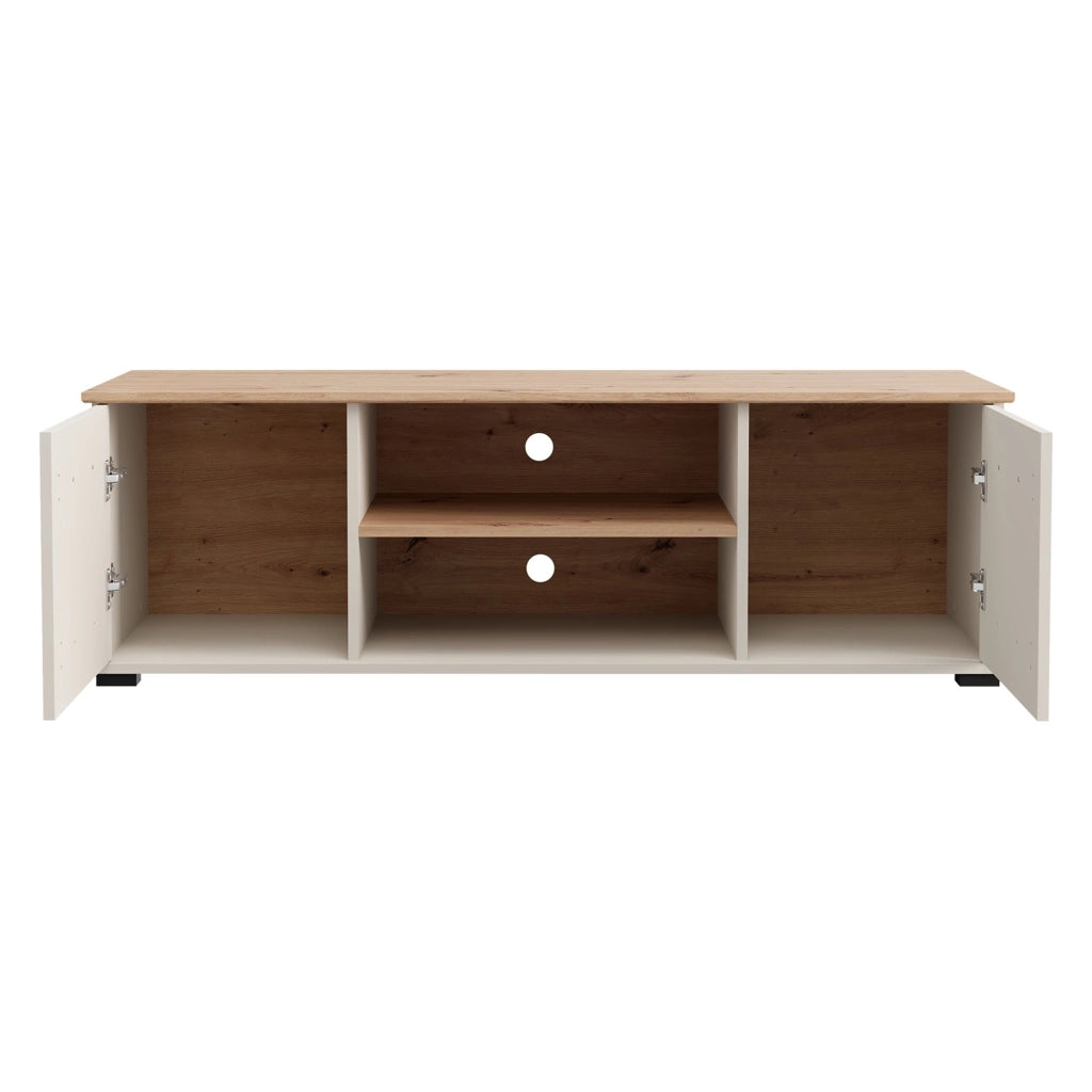 Valda, Mobile Porta tv 2 Ripiani, 137x40x44h cm Beige
