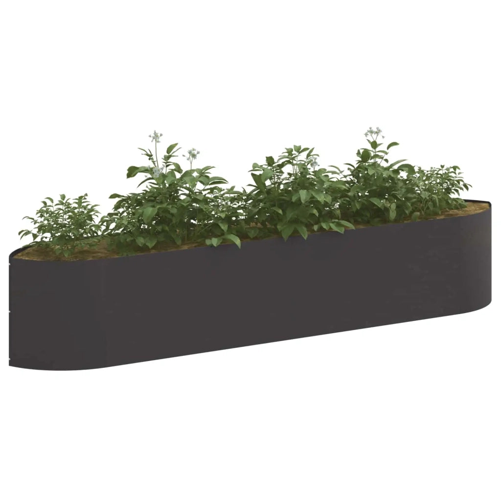 Letto rialzato da giardino Nero 220 x 40 x 40 cm Acciaio 8011719