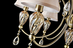 Lampadario Royal Classic in Metallo e Vetro Murano Bronzo