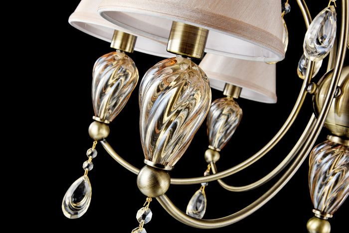 Lampadario Royal Classic in Metallo e Vetro Murano Bronzo