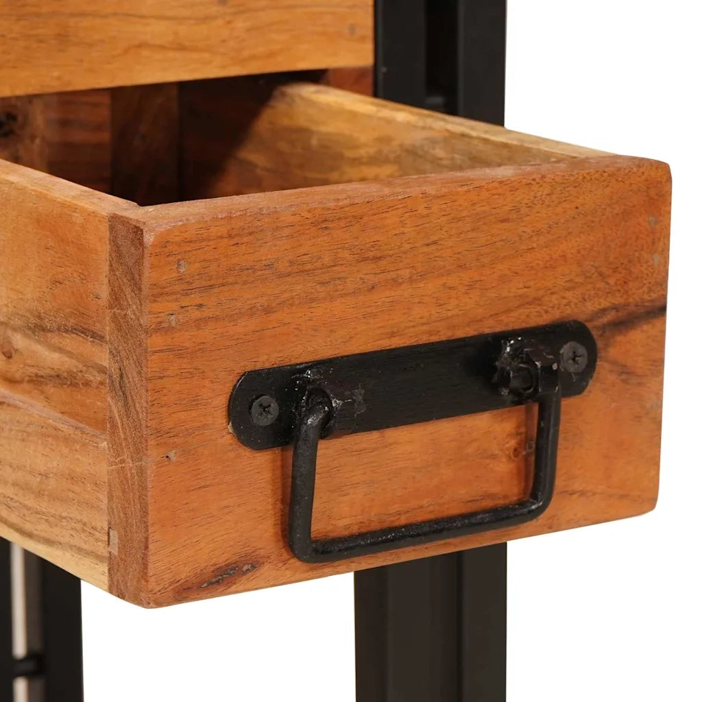 Tavolino con cassetto 30 x 30 x 40 cm Legno di Acacia Massello 4016717