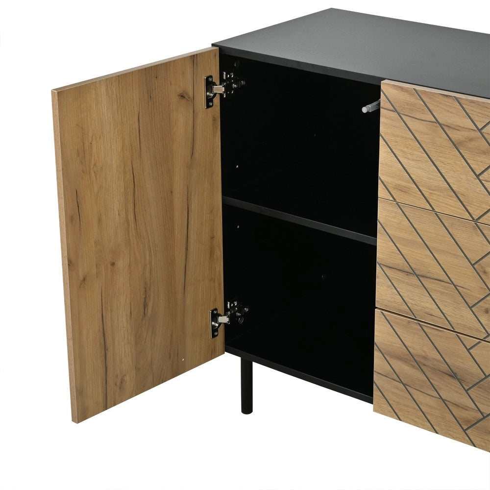 Credenza con 3 Cassetti e 2 Ante per Soggiorno ¨C MINIMAL ¨C 120x40x76 cm