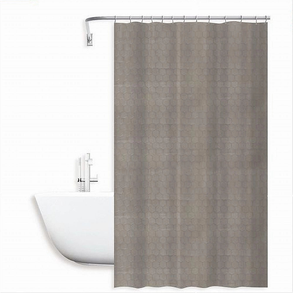 Trade Shop - Tenda Doccia Vasca Bagno Effetto 3d Nido D'ape Tortora 240x200 Cm 12 Ganci 87604 -
