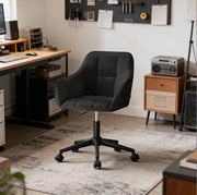 Sedia da ufficio ergonomica in velluto nero, regolabile