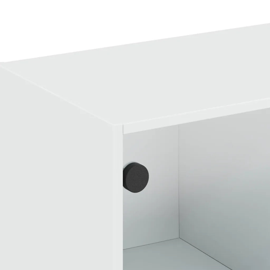 Armadietto a Muro | Mobile a Muro con Ante in Vetro Bianco 102x37x35 cm