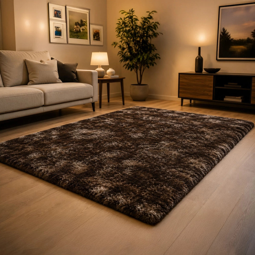 Latenega, Tappeto Altezza Pelo 35 mm 100% Poliestere, 190x133 cm Bronzo