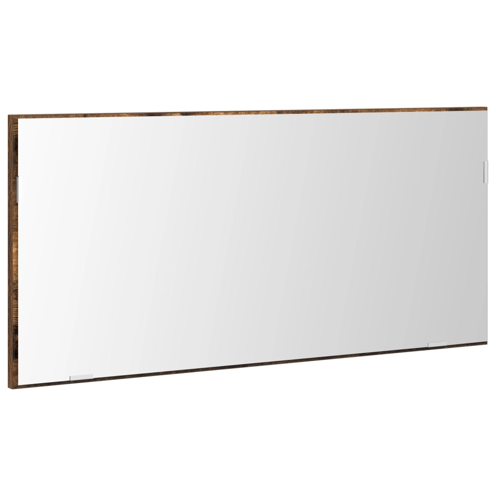 Armadio Specchio da Bagno  con Luce LED Rovere Affumicato 80x37 cm