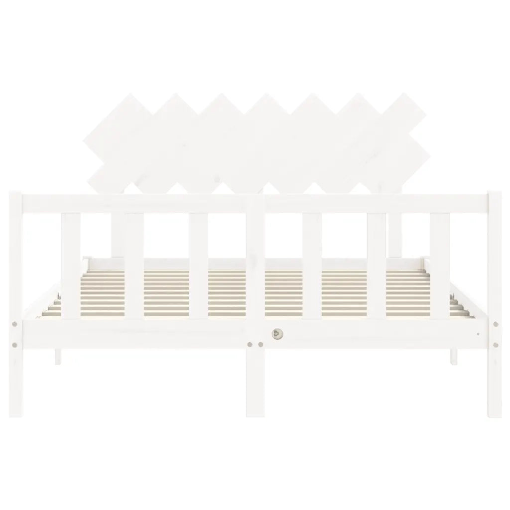 Letto senza Materasso-Struttura Letto Bianco 140x190 cm Legno Massello di Pino 306214